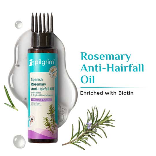 Pilgrim Spanish Rosemary & Biotin Hair Growth Oil To Controls Hair Fall & Strengthens Hair (100ml)