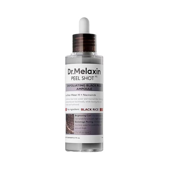 Dr.Melaxin Peel Shot Exfoliating Black Rice Ampoule Reduces Blackheads & Clogged Pores (80 ml)