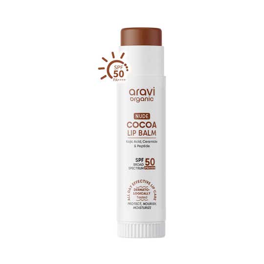 Aravi Organic Nude Cocoa Lip Balm SPF 50 PA++++ (5 g)