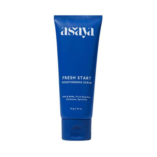 Asaya Fresh Start Smoothening Scrub AHA BHA Face and Body Exfoliator for Instant Glow (70 g)