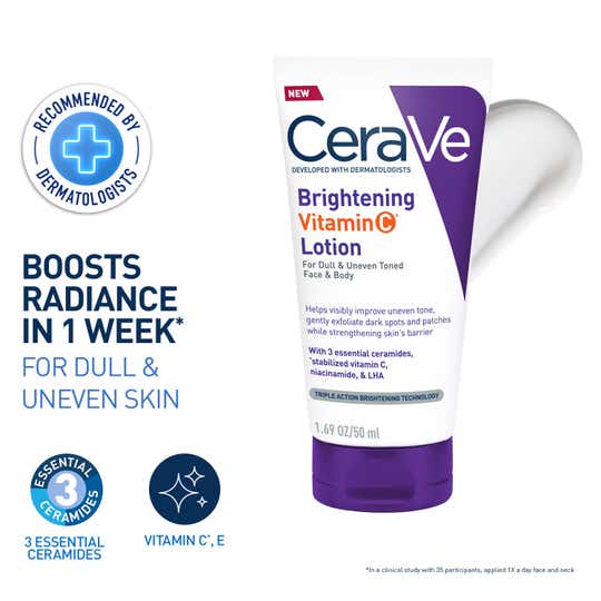 CeraVe Brightening Vitamin C Lotion For Dull Skin & Dark Spots, For Face & Body (50 ml)