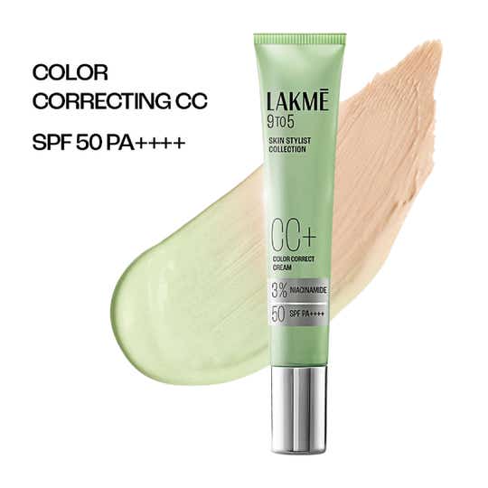 Lakme 9to5 CC+ Matcha Green with 3% Niacinamide and SPF 50 PA+++ (18 g)