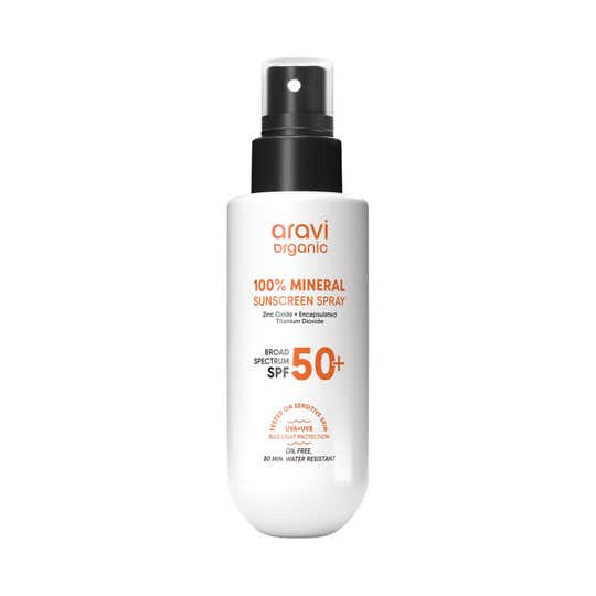 Aravi Organic 100% Mineral Sunscreen Spray SPF50 PA++++ (100 ml)
