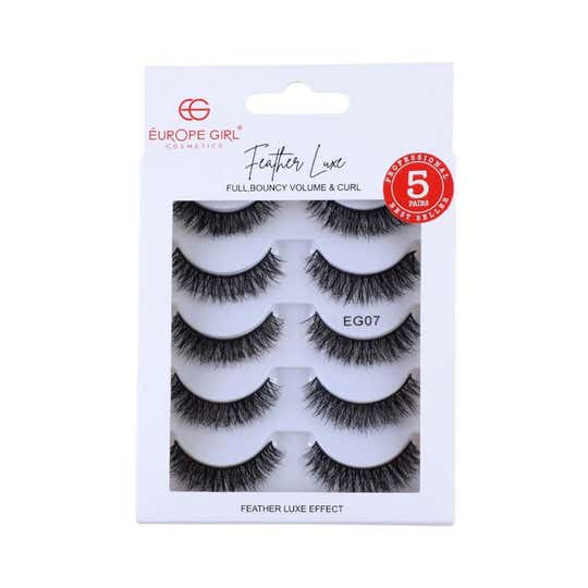 Europe Girl Feather Luxe Eyelash Set - Eg Lash-07 (5-Pair)