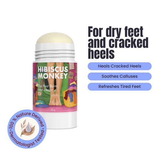 Hibiscus Monkey Foot Balm for Cracked Heels & Dry Feet, No Urea (50 g)