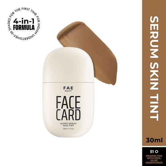 FAE BEAUTY Face Card 4-in-1 Super Serum Skin Tint With Dewy Finish, Shade -  51O -Cool Olive (30 ml)