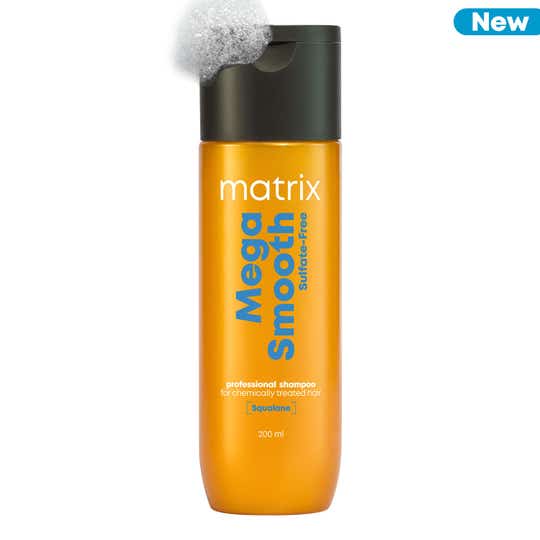Matrix Mega Smooth Sulfate-Free Anti-Frizz Shampoo with Squalene for bond repair & 7x smoother hair (200 ml)