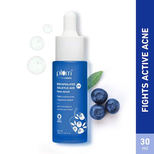 Plum 2% Encapsulated Salicylic Acid Face Serum For Active Acne, Blackheads & Oil Control (30ml)