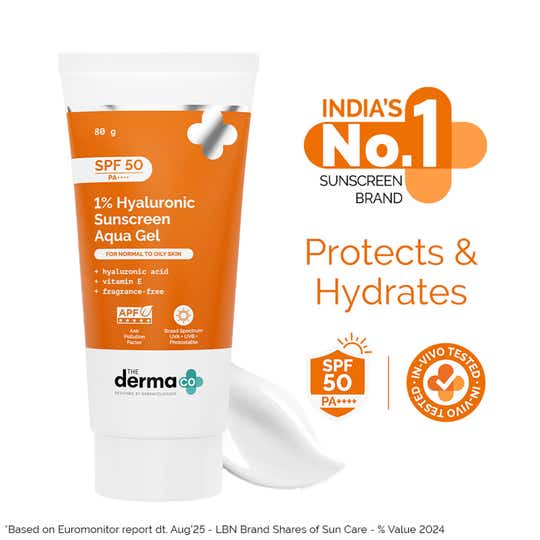 The Derma Co 1% Hyaluronic Sunscreen Aqua Gel With SPF 50 PA++ (80g)