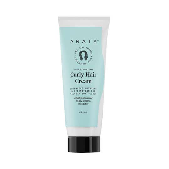 Arata Curl Cream For Curly Frizzy and Dry Hair Moisturises and Hydrates Curls (50 ml)