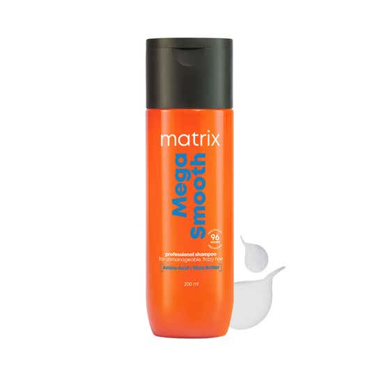 Matrix Mega Smooth Professional Shampoo for Frizzy Hair, Defy Frizz for 4 Days, All Hair Types(200ml)