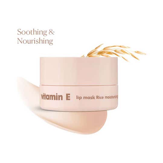 The Face Shop Vitamin E Korean Soothing Rice Lip Mask With Shea Butter For Soft, Hydrated Lips (5 g)