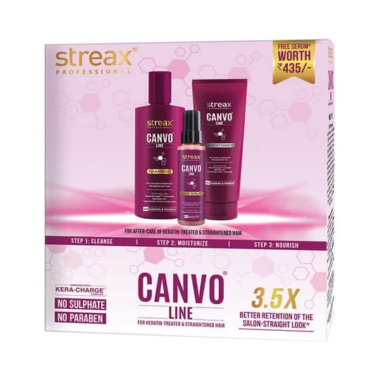 Streax Professional Canvoline Straightening Post Care Kit Combo (3Pcs)