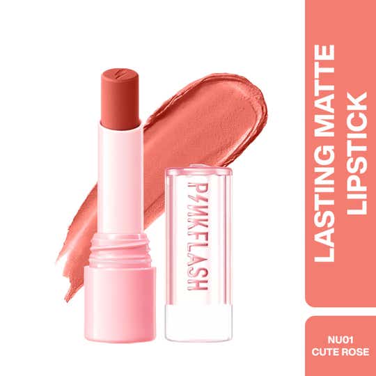Pinkflash Lasting Matte Lipstick - NU01 Cute Rose (2.8 g)