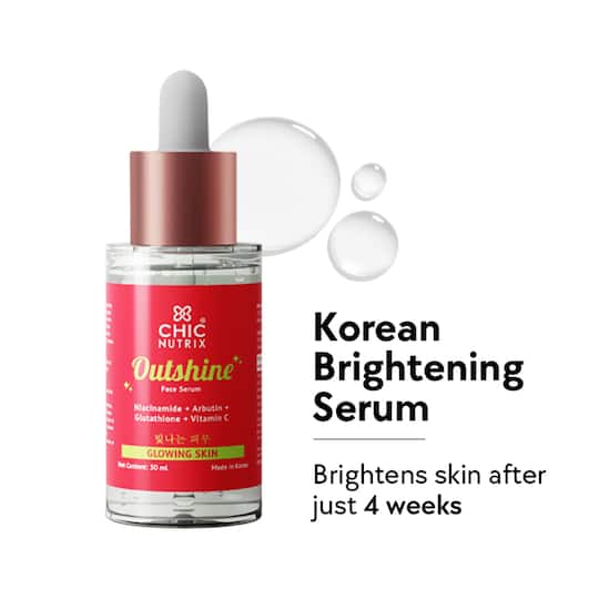 Chicnutrix Outshine Skin Glow Face Serum With Vitamin C Glutathione Arbutin & Niacinamide (30ml)