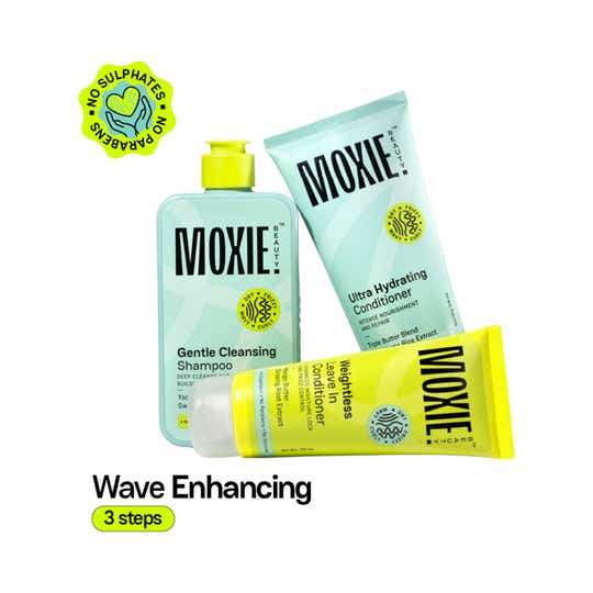 Moxie Beauty Just-The-Essentials Wavy Hair Trio - Shampoo, Conditioner & Leave-in Conditioner
