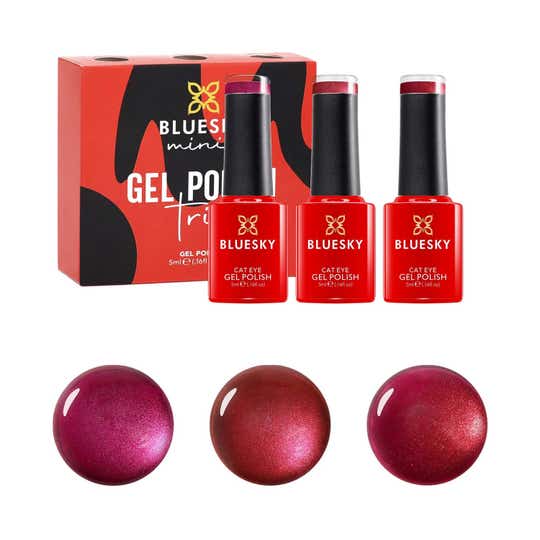 BLUESKY Mini Trio Cat Eye Gel Polish Set UV/LED Required - Ruby Charm (3 pcs)