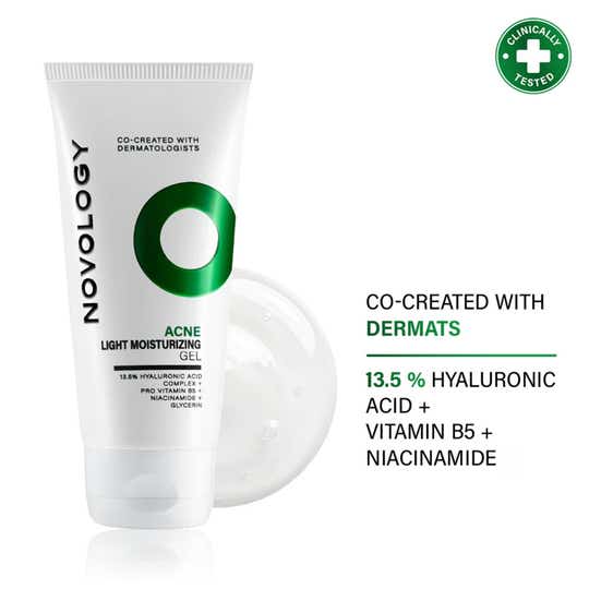 Novology Acne Light Moisturizing Gel for Oily Acne Prone Skin Upto 100 hours of Hydration (50 g)
