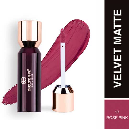 Europe Girl Velvet Matte Liquid Lipstick - Rose Pink 17 (3.5 g)