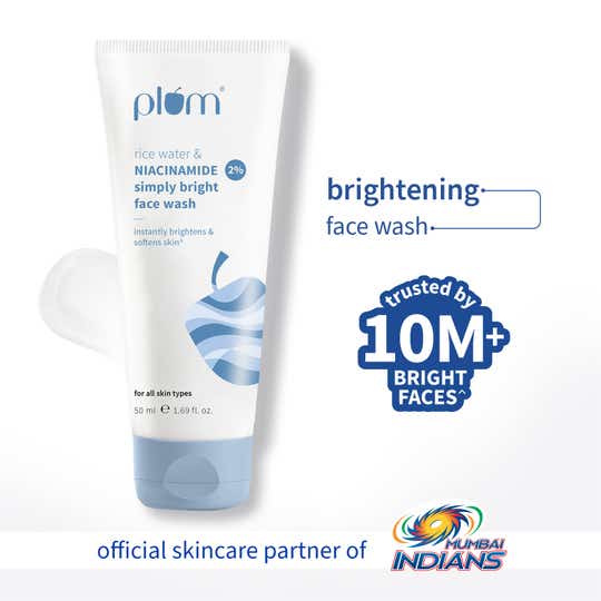 Plum Simply Bright 2% Niacinamide Face Wash With Rice Water (50 ml)