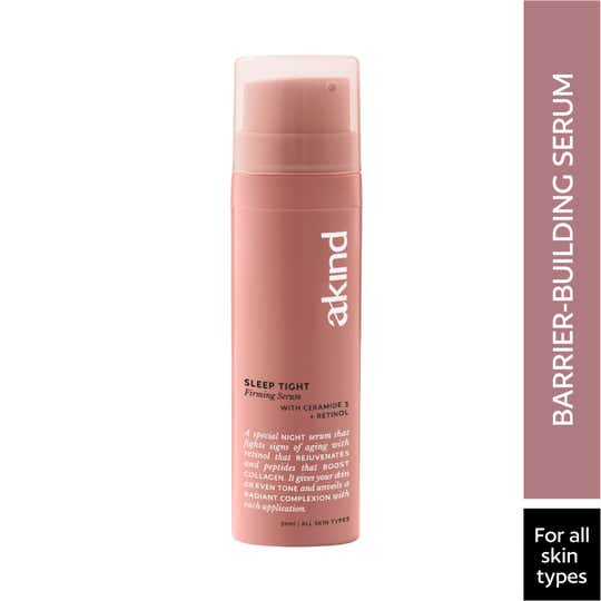 Akind Sleep Tight Firming Serum (30 ml), Anti-Ageing & Fine Lines with 0.015% Retinol & AHA