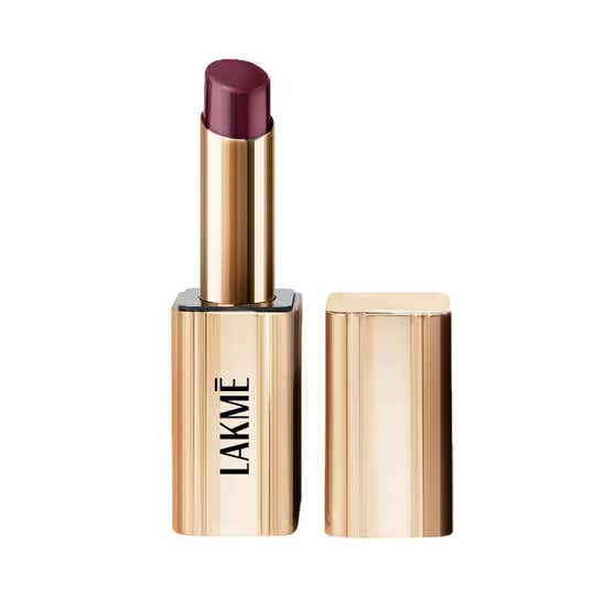 Lakme Bejewel 3D Matte Slim Bullet Lipstick with Vitamin E for Hydrated Lips - Wine Whisper (3.4 g)