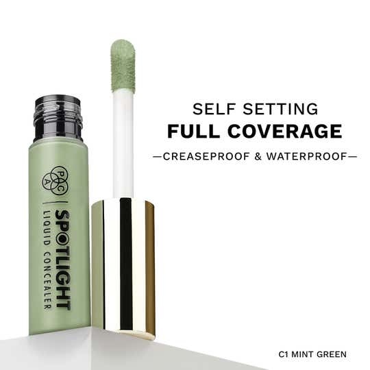 PAC Spotlight Liquid Concealer Full Coverage Creaseproof Corrector - C1 Mint Green (15 g)