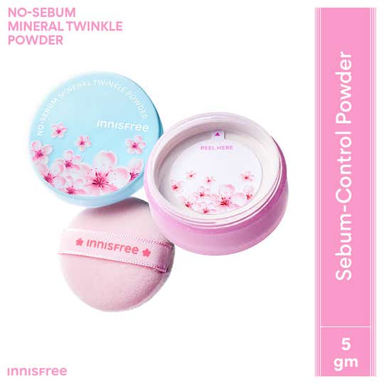 Innisfree No Sebum Mineral Twinkle Powder for Oil Control - Cherry Blossom (5 g)