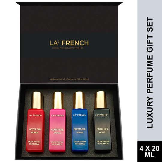 LA' French Party Girl, Dream Girl, Hottie Girl, Classy Girl Luxury Perfume Gift Set For Her (4Pcs)