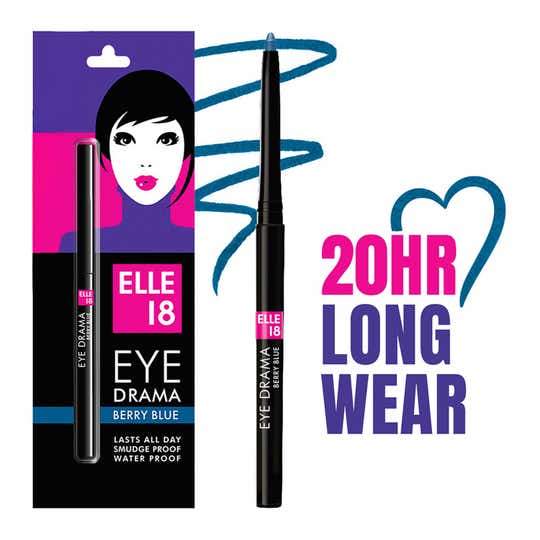 Elle18 Eye Drama Kajal, Matte Finish, Smudge proof & Water proof Kajal, Berry Blue - (0.35 g)