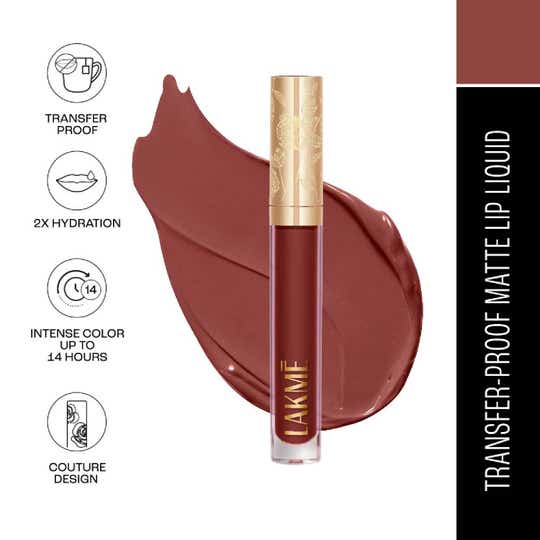 Lakme Rouge Bloom Matte Liquid Lipstick - Enchanted Woods 307 (3.5 ml)