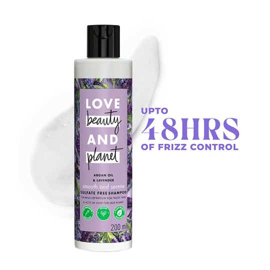 LOVE beauty AND planet Argan Oil and Lavender Sulphate Free Shampoo for Dry & Frizzy hair (200 ml)