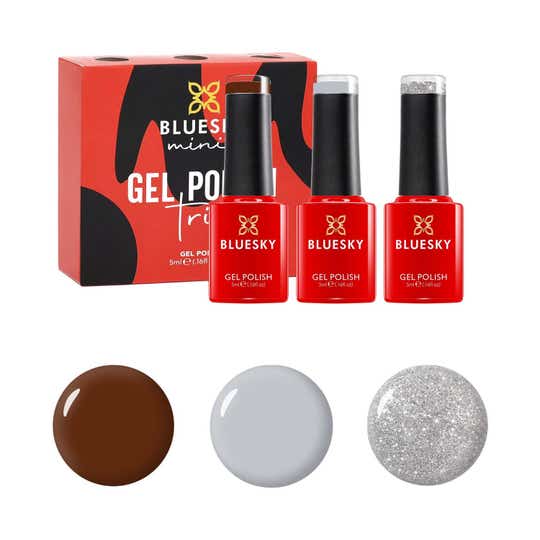 BLUESKY Mini Trio Gel Nail Polish Set UV/LED Required - Olive Green Mauve & Wine Red (3 pcs)