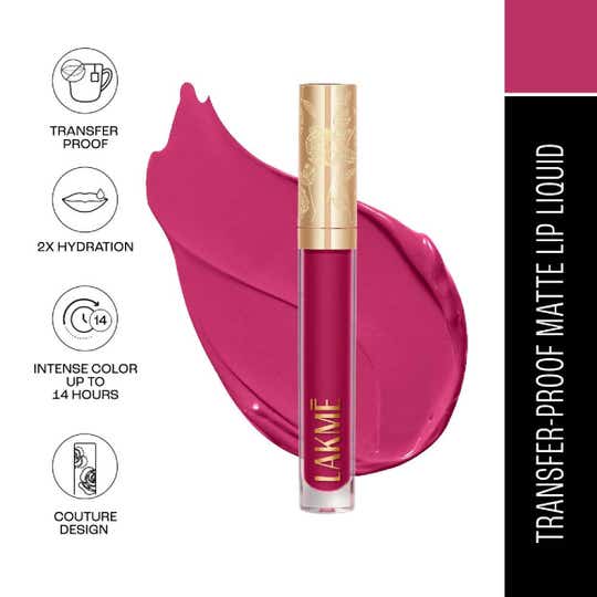 Lakme Rouge Bloom Matte Liquid Lipstick - Majestic Magnolia 202 (3.5 ml)