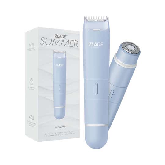 Zlade Summer Vacay 2-in-1 Rechargeable Bikini Trimmer & Face Shaver for Women