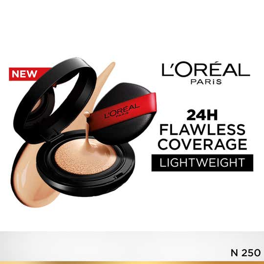 L'Oreal Paris Infallible Cushion Foundation 24Hr Full Coverage Glass-Skin Finish - ShadeN250 (11 g)