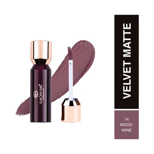 Europe Girl Velvet Matte Liquid Lipstick - Wood Wine 14 (3.5 g)