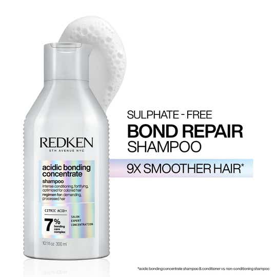 REDKEN Acidic Bonding Concentrate Sulphate Free Shampoo,Bond Repair For Damaged Hair (300 ml)