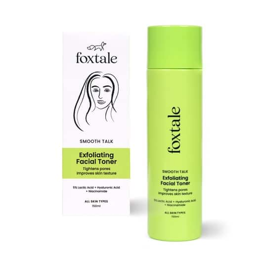 Foxtale Smooth Talk Exfoliating Facial Toner 5% Lactic Acid + Hyaluronic Acid + Niacinamide (150 ml)