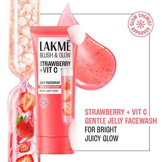 Lakme Blush and Glow Strawberry + Vitamin C Jelly Face Wash (150 g)