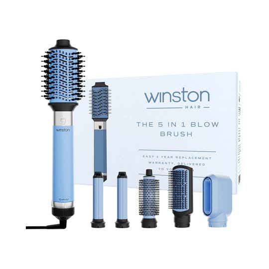Winston 5 in 1 Hair Blow Brush Multi Styler - Ice Blue