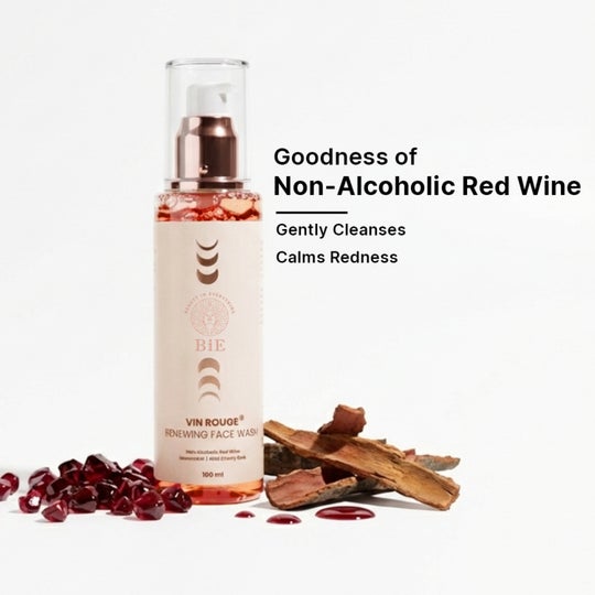 BiE Vin Rouge Renewing Face Wash - Cleanser for Hydration, Glow & Anti-Aging (100 ml)