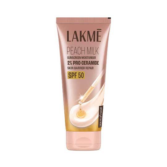 Lakme Peach Milk SPF 50 Sunscreen Moisturiser with 2% Pro-Ceramides & Peptides (200 g)