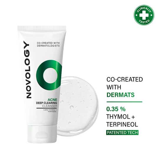 Novology Acne Clearing Cleanser for Acne Whiteheads and Blackheads for Sensitive Skin (100 g)