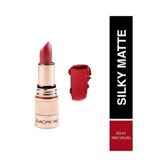 Europe Girl Silky Matte Long Lasting Lipstick - Red Velvet Eg 01 (3 g)