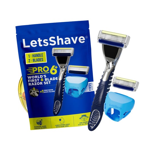 LetsShave Pro 6 Plus Shaving Razor For Men - Black, Grey