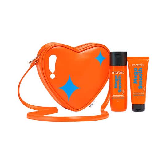 Matrix Mega Smooth Shampoo & Conditioner Combo For Frizzy Unmanageable Hair With Bag (3 pcs)