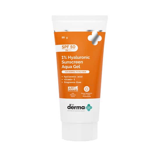 The Derma Co 1% Hyaluronic Sunscreen Aqua Gel With SPF 50 PA++ (80g)