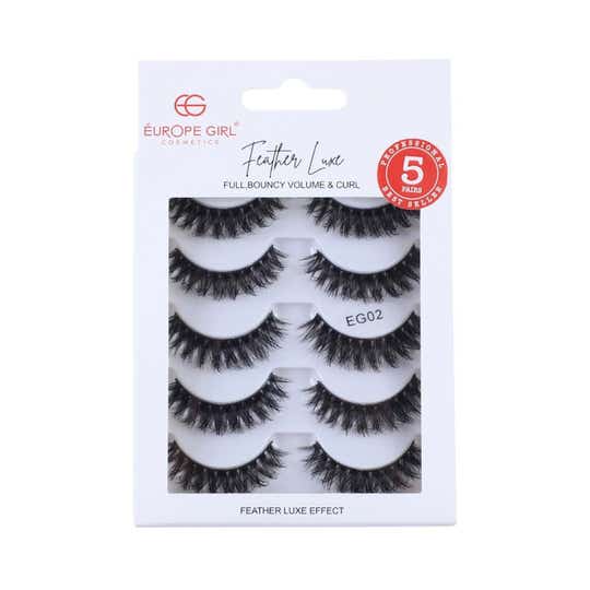 Europe Girl Feather Luxe Eyelash Set - Eg Lash-02 (5-Pair)