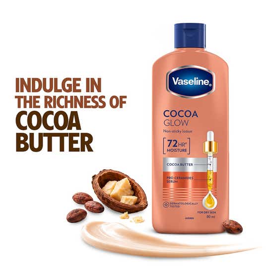 Vaseline Cocoa Glow Serum in Lotion With 100% Pure Cocoa Body Lotion For Dry Skin (80 ml)
